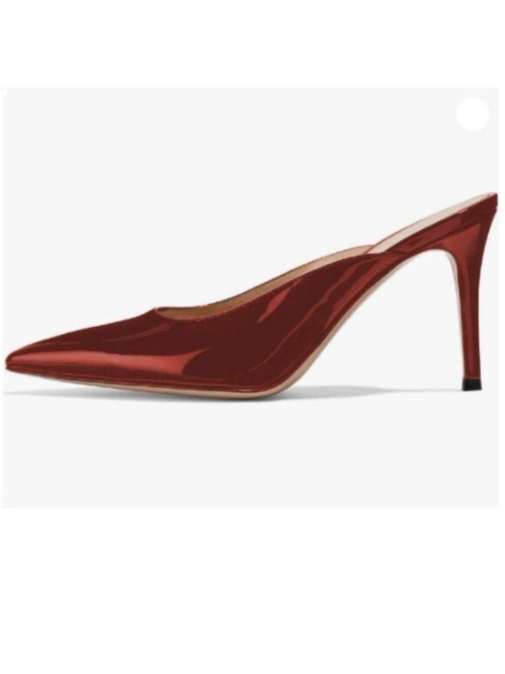 XYD Women High Heels Mules Pointed Toe Slip On Slide Sandals Fashion Red Shoes